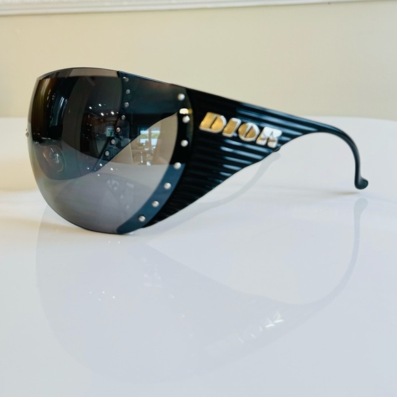 NWT🖤 VINTAGE DIOR Ski OVERSIZE BLACK RIMLESS SUNGLASSES - Picture 1 of 11